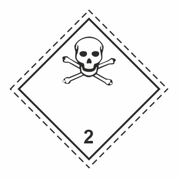 Знак перевозки опасных грузов «Класс 2.3. Токсичные газы» (светоотражающая пленка ламинированная, 250х250 мм)